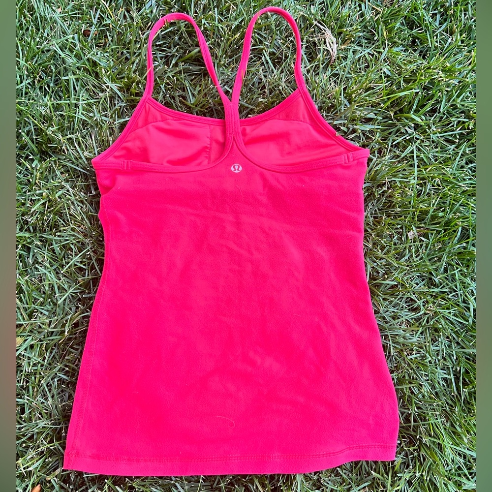 red lululemon power Y tank top